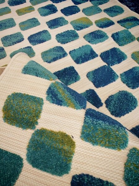 Covor Belgian, Mambo Monaco 23525 350, Crem Turcoaz, 123x170 cm 123 x 170