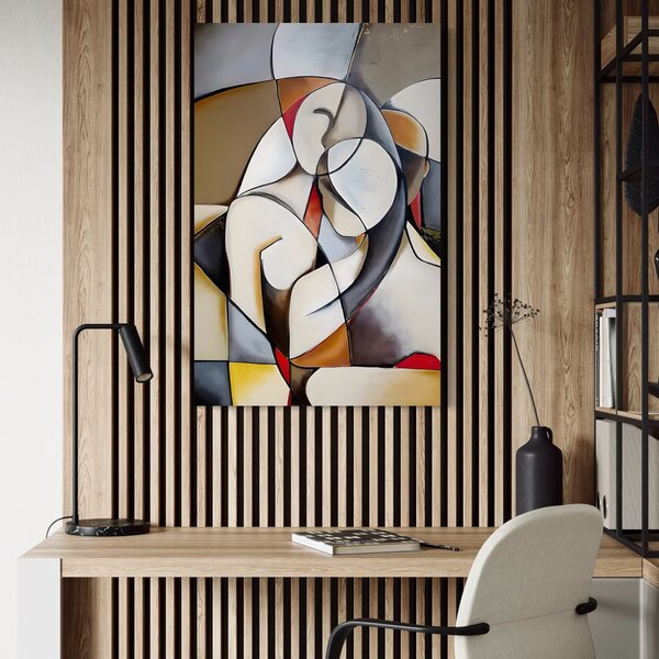 Tablou Canvas Premium LuxCanva® A1604, Un Cuplu Abstract , Living, Iubire, Familie, Imbratisare, Dormitor, Culori Vibrante
