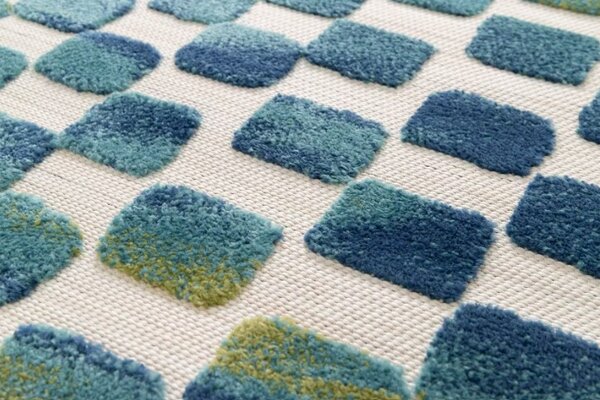 Covor Belgian, Mambo Monaco 23525 350, Crem Turcoaz, 123x170 cm 123 x 170