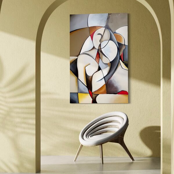 Tablou Canvas Premium LuxCanva® A1604, Un Cuplu Abstract , Living, Iubire, Familie, Imbratisare, Dormitor, Culori Vibrante