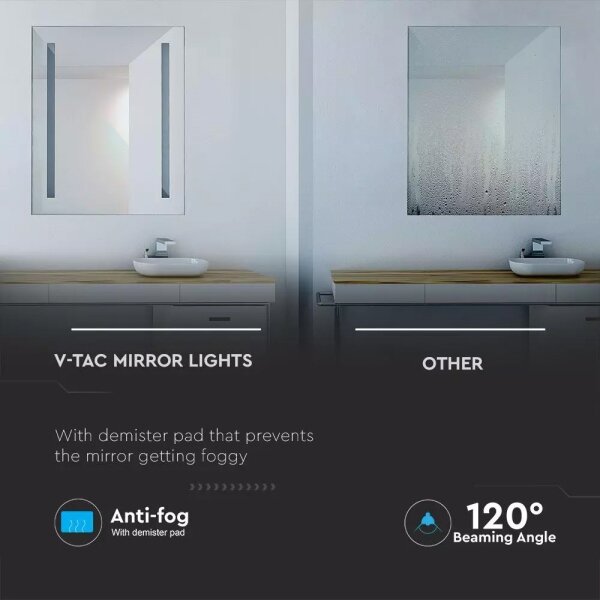 Oglindă LED încălzită retroiluminată LED/17W/230V IP44
