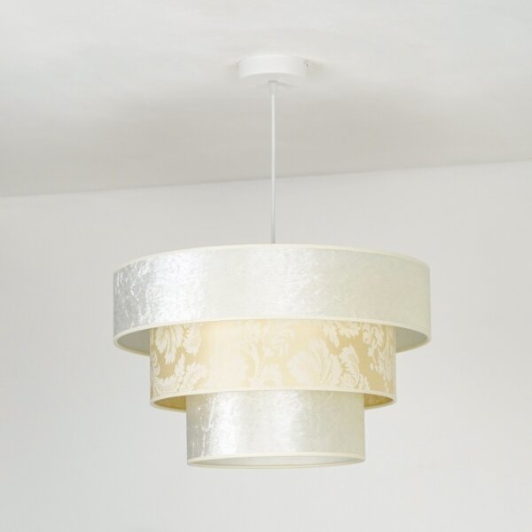 Lustră pe cablu Duolla LUNETA 1xE27/40W/230V d. 45 cm crem