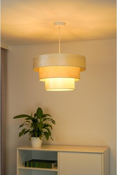 Lustră pe cablu Duolla LUNETA 1xE27/40W/230V d. 45 cm crem