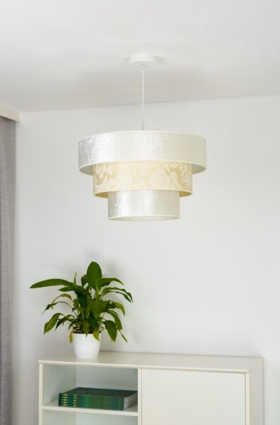 Lustră pe cablu Duolla LUNETA 1xE27/40W/230V d. 45 cm crem