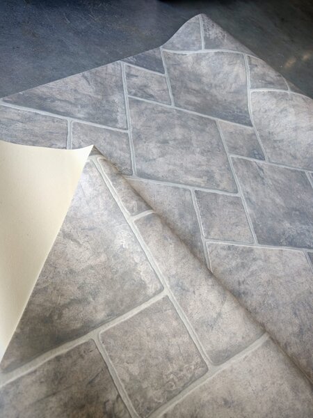 Linoleum Model Sand Stone 911, Latime 200 cm, Gri 2 x 6 m