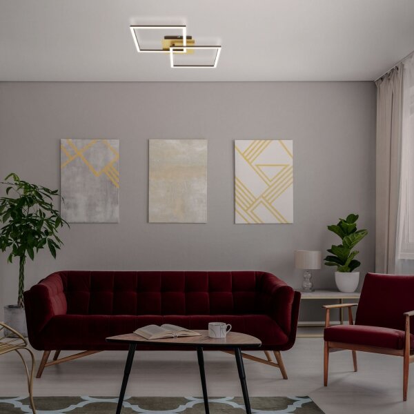 Plafonieră LED dimabilă FRAME 2xLED/11W/230V auriu Briloner 3210-017