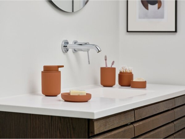 Dozator de săpun lichid portocaliu din gresie ceramică 250 ml Ume – Zone
