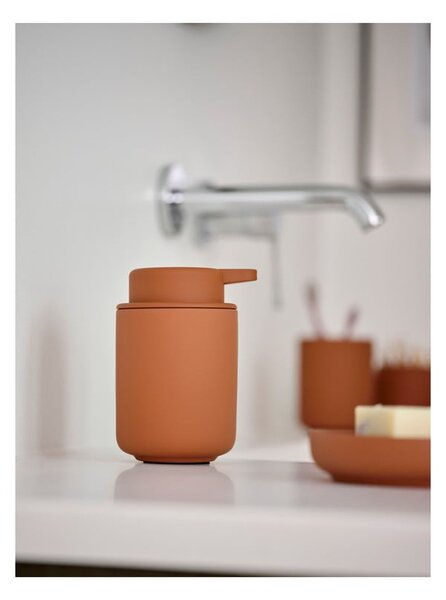 Dozator de săpun lichid portocaliu din gresie ceramică 250 ml Ume – Zone