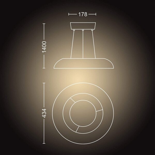 Philips 40233/30/P6 - Lustr LED Hue AMAZE 39W/230V cu dimmer și DO