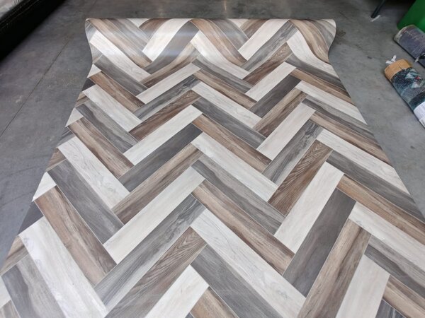 Linoleum Model Parchet Venice 961, Latime 200 cm, Gri Bej 2 x 15 m