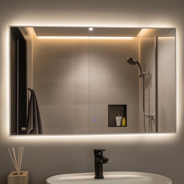Brilagi - Oglindă LED pentru baie DESIO, 30W/230V, 60x90 cm, IP44, CRI 90, cu dimmer + CCT