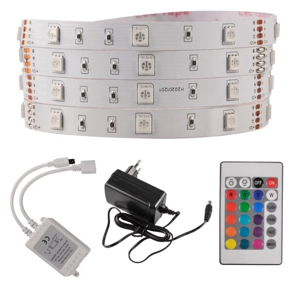 Bandă LED RGB dimabilă 5m LED/18W/12V IP20 + telecomandă