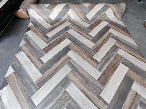 Linoleum Model Parchet Venice 961, Latime 200 cm, Gri Bej 2 x 15 m