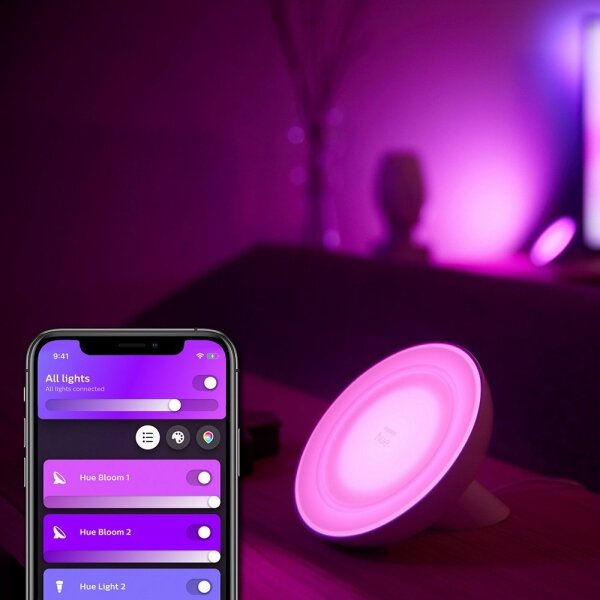 Philips Hue BLOOM - Lampă de birou LED RGB reglabilă, 7,1W, 230V