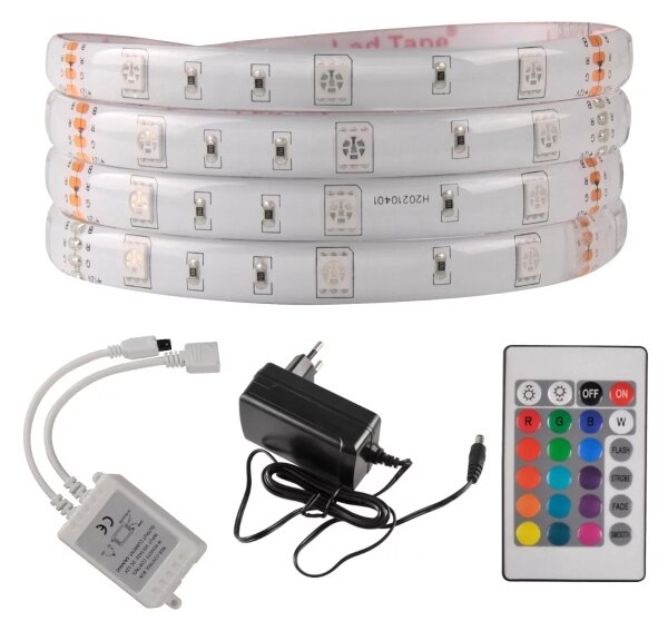 Banda LED RGB reglabilă exterior 5m LED/14W/12V IP65 + telecomandă