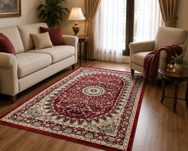 Covor Clasic Queen 05709, Model Oriental, Rosu 50x80