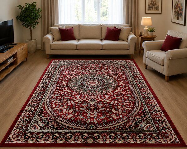 Covor Clasic Queen 05733, Model Oriental, Rosu 50x80