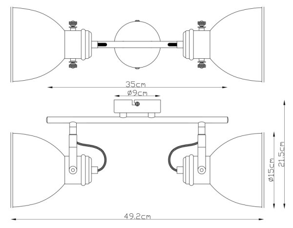 Globo 54018-2 - Lampă spot WIHO 2xE27/40W/230V