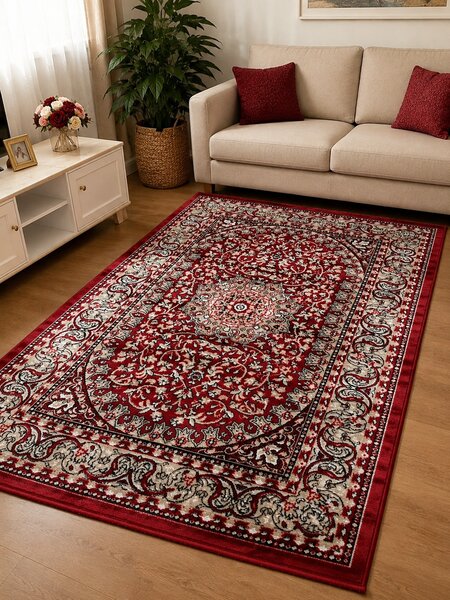 Covor Clasic Queen 07288, Model Oriental, Rosu 50x80