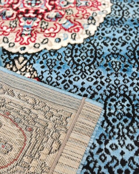 Covor Clasic Queen 12165, Model Oriental, Turcoaz 80x150