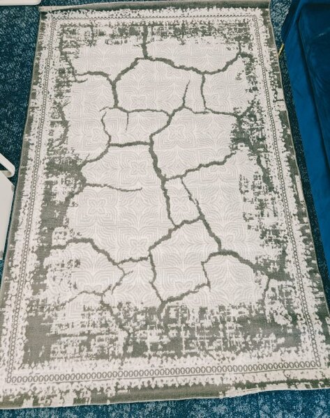 Covor Frida 08912, Fabricat în Uzbekistan, Elegant pentru Living și Dormitor, Gri 50x80