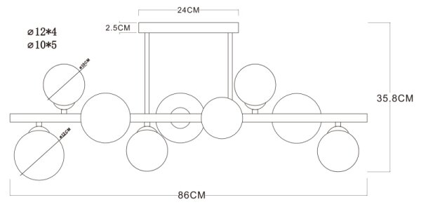 Lustră LED pe tijă Globo 56133-9D RIHA 9xG9/3,5W/230V
