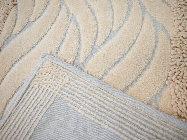 Set Covor baie, Covor 100% Bumbac, Dimensiunea 60x100 50x80 cm, Crem 60 x 100