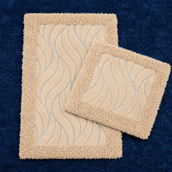 Set Covor baie, Covor 100% Bumbac, Dimensiunea 60x100 50x80 cm, Crem 60 x 100