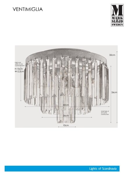 Markslöjd 106563 - Plafonieră de cristal VENTIMIGLIA 4xE14/40W/230V
