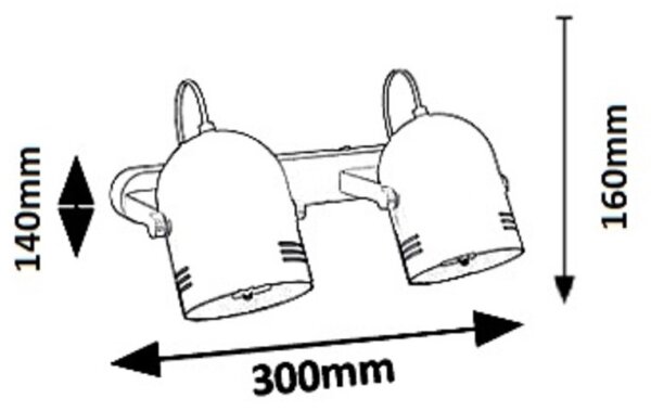 Rabalux 7013 - Lampă spot MINUET 2xE14/40W/230V