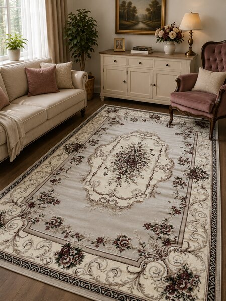 Covor Clasic, Model 507 100 Dreptunghiular, Crem Dreptunghi, 80x200