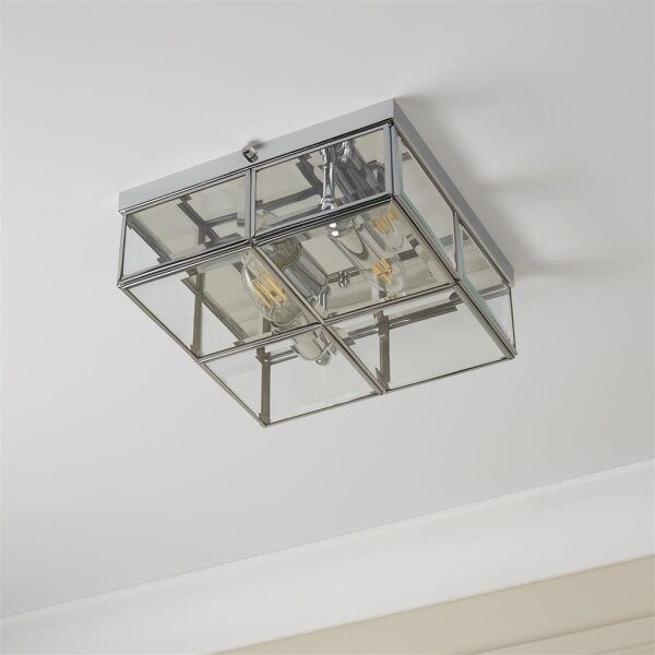 Searchlight - Plafonieră FLUSH 2xE14/40W/230V crom