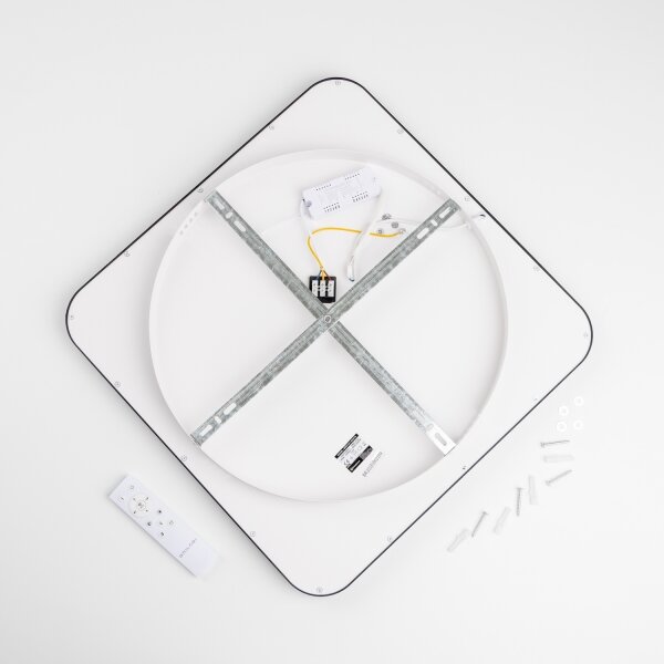 Brilagi - Plafonieră LED dimabilă FALCON SLIM, 50W, 230V, 50x50 cm, neagră + telecomandă