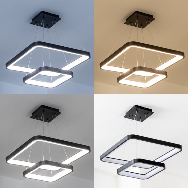 Brilagi - lustru LED dimabil suspendat pe cablu FALCON SLIM LED/78W/230V 50x50 cm negru + telecomandă