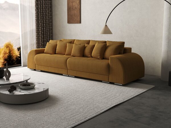 Canapea extensibilă dumonde cu 2 lăzi de depozitare Verona Zoom Mustar 310x120 cm