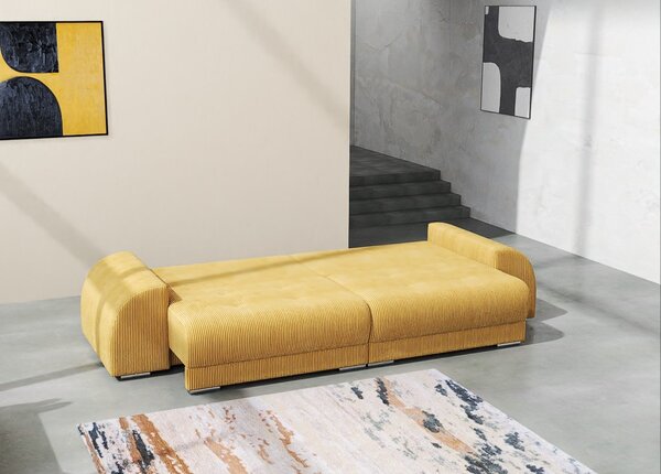 Canapea extensibilă dumonde cu 2 lăzi de depozitare Verona Zoom Mustar 310x120 cm