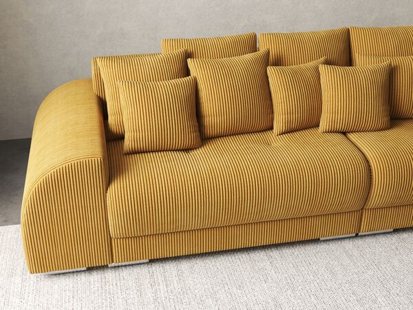 Canapea extensibilă dumonde cu 2 lăzi de depozitare Verona Zoom Mustar 310x120 cm