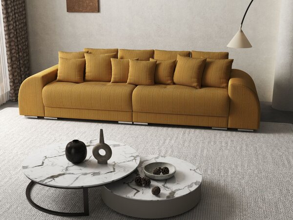 Canapea extensibilă dumonde cu 2 lăzi de depozitare Verona Zoom Mustar 310x120 cm