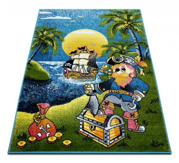 Covor Copii, Model Pirati 11059 180, Covor Copii, Multicolor Multicolor, Dreptunghi, 120x170