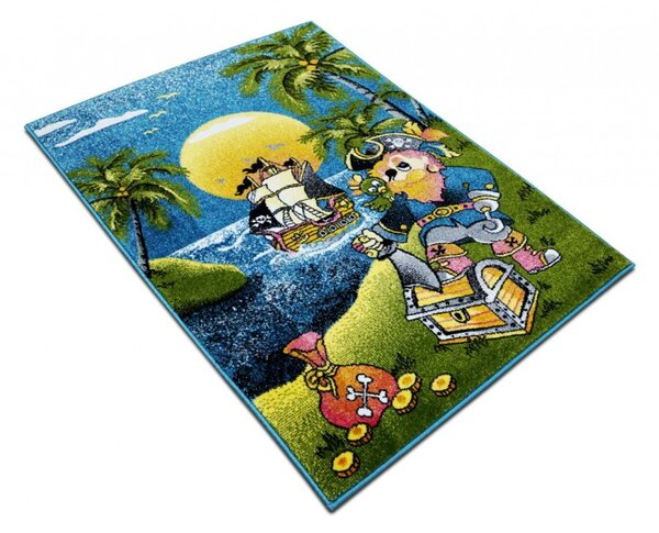 Covor Copii, Model Pirati 11059 180, Covor Copii, Multicolor Multicolor, Dreptunghi, 120x170