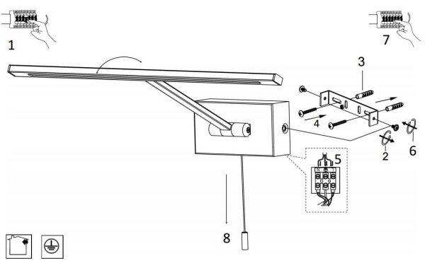 Searchlight 5586CC - Aplică tablou LED LED/7,7W/230V crom