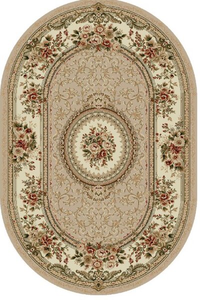 Covor Lotos 571, Bej Crem, Oval, 1800 gr mp Oval, 100x200