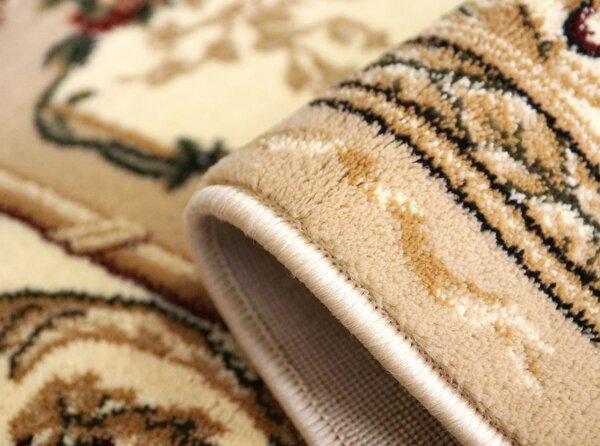 Covor Clasic Sufragerie Dormitor, Model Lotos 574 100, Crem Bej Crem, 80x200