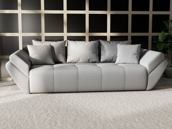 Canapea extensibilă dumonde cu ladă de depozitare si sezut confortabil din spuma high-density, Berlin Enjoy Grey 250x100 cm