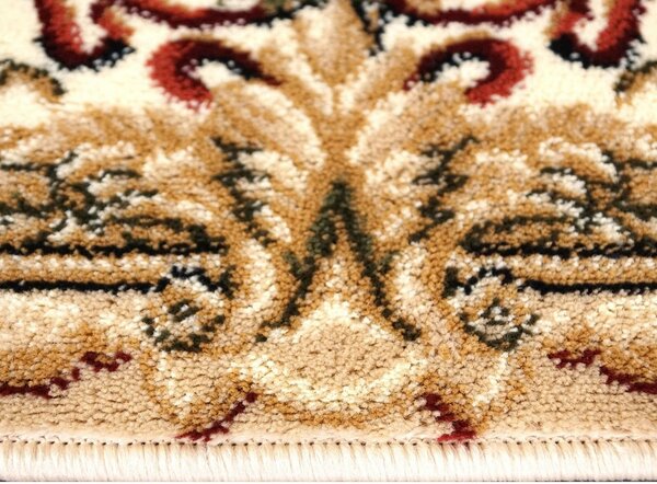 Covor Clasic Sufragerie Dormitor, Model Lotos 574 100, Crem Bej Crem, 80x200