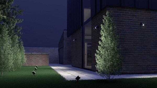 Steinel 058647 - Lampă exterior cu senzor SPOT DUO 2xGU10/7,5W/230V IP44