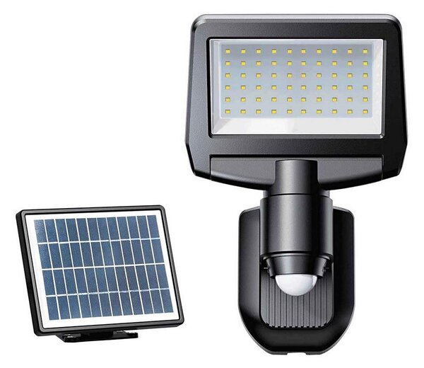 Proiector LED solar cu senzor TOMI LED/10W/7,4V 1800 mAh IP44 negru