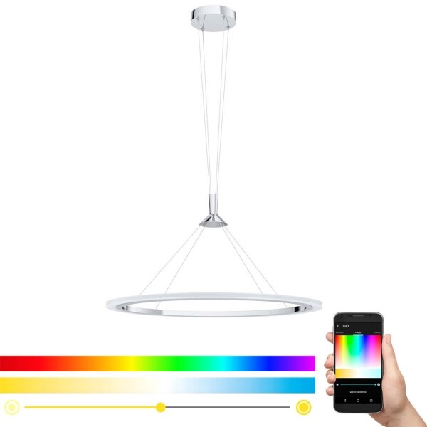 Eglo 98427 - Lustră LED RGB dimabilă pe cablu HORNITOS-C LED/37W/230V + telecomandă