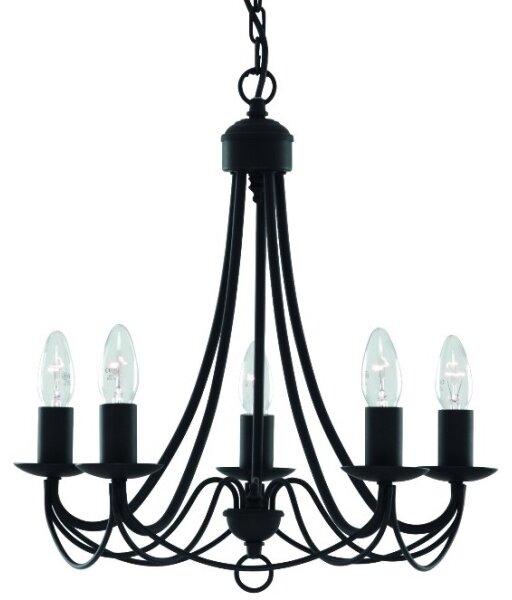 Searchlight 6345-5BK - Lustră pe lanț MAYOPLE 5xE14/60W/230V