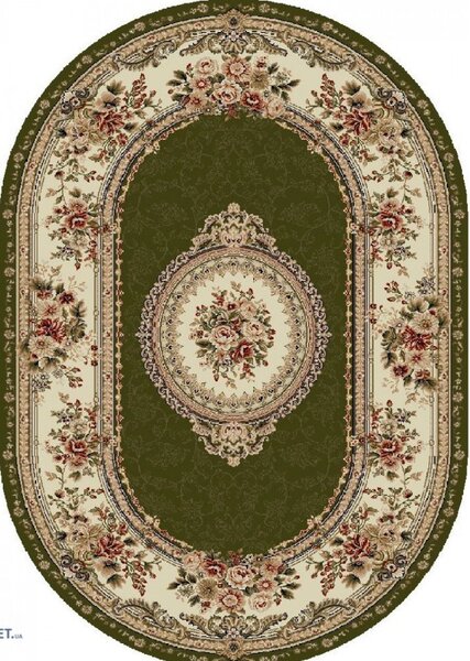 Covor Sufragerie, Model Oval 571 310, Crem Verde 100x200
